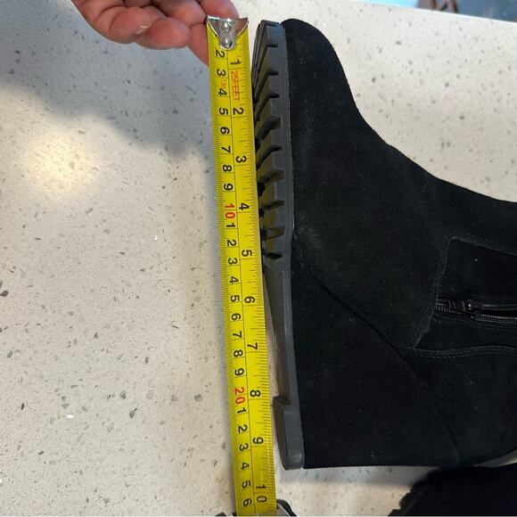 Steve Madden Willful Black Suede Wedge Knee-High Over the Knee Tall Boots 11M - Picture 9 of 13